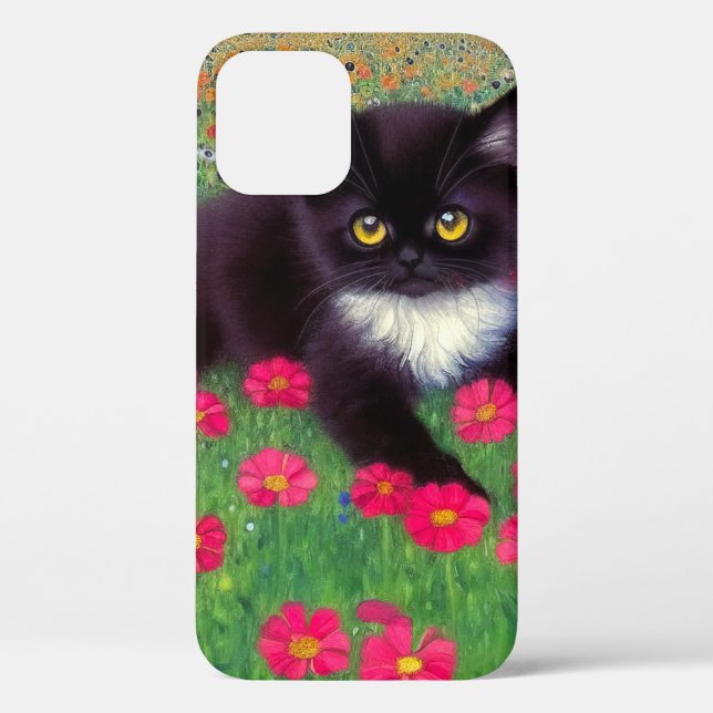 Gustav Klimt Tuxedo Cat Case-Mate iPhone Case (Back)