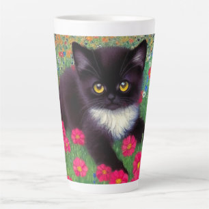 Gustav Klimt Tuxedo Cat Latte Mug
