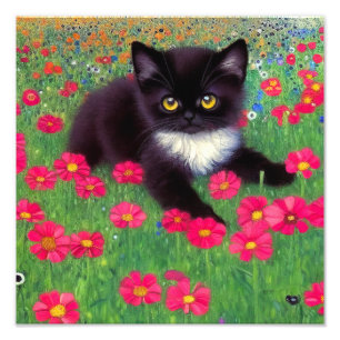 Gustav Klimt Tuxedo Cat Photo Print