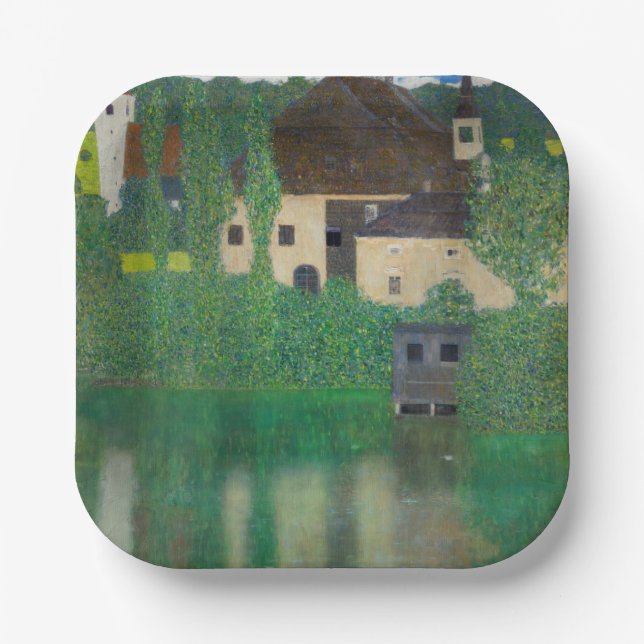 Gustav Klimt - Water Castle Paper Plate (Front)