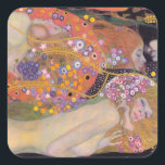 Gustav Klimt - Water Serpents II Square Sticker<br><div class="desc">Water Serpents II / Wasserschlangen II - Gustav Klimt,  Oil on canvas,  1904-1907</div>