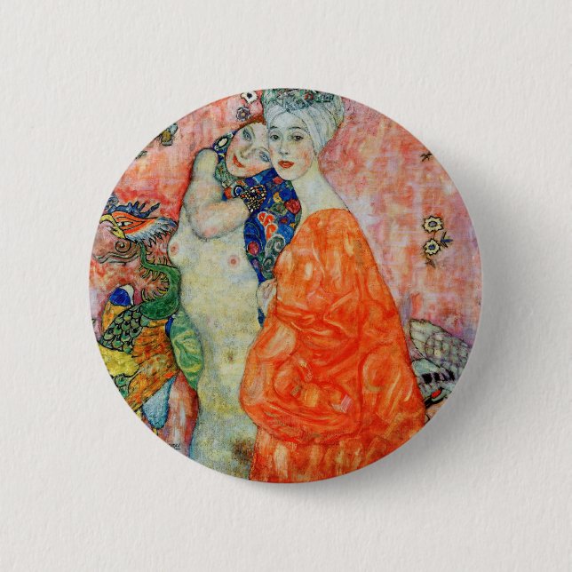 Gustav Klimt - Women Friends 2 Inch Round Button (Front)