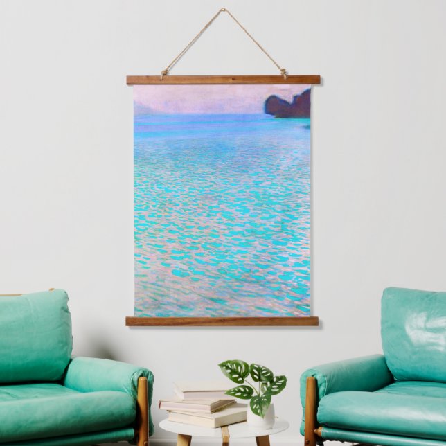 Gustav Klimt's Attersee  famous painting.  Hanging Tapestry (Living Room)