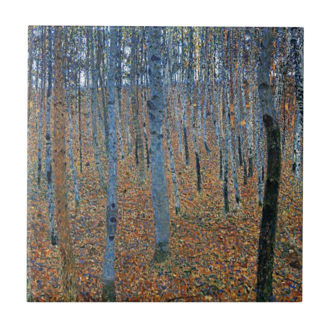 Gustav Klimt's Beech Grove I - Digitally Enhanced Tile (Front)