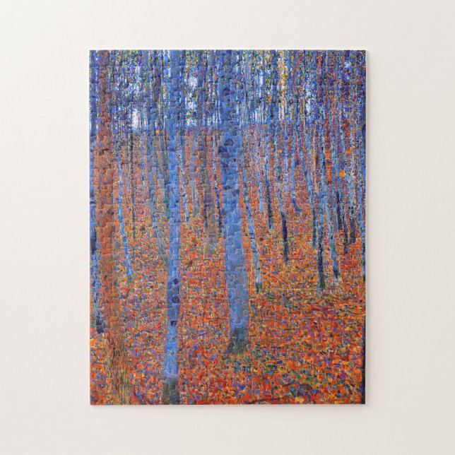 Gustav Klimt's Beech Grove I famous painting Jigsaw Puzzle (Vertical)