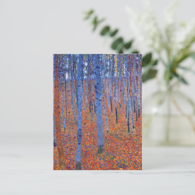 Gustav Klimt's Beech Grove I famous painting   Postcard (Standing Front)
