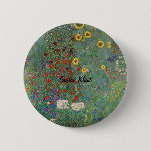 Gustav Klimt's Farm Garden with Sunflowers 2 Inch Round Button