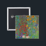 Gustav Klimt's Farm Garden with Sunflowers   2 Inch Square Button<br><div class="desc">Gustav Klimt's Farm Garden with Sunflowers button.</div>
