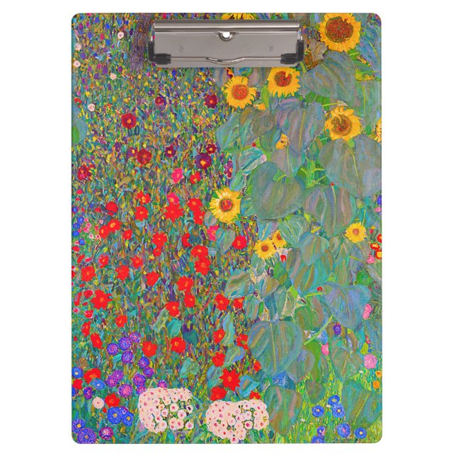Gustav Klimt's Farm Garden with Sunflowers Clipboard (Front)