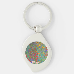 Gustav Klimt's Farm Garden with Sunflowers  Keychain