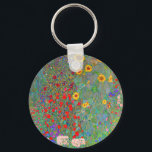 Gustav Klimt's Farm Garden with Sunflowers Keychain<br><div class="desc">Gustav Klimt's Farm Garden with Sunflowers  keychain.</div>