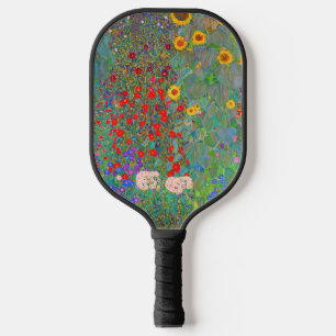Gustav Klimt's Farm Garden with Sunflowers Pickleball Paddle