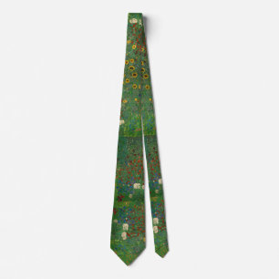 Gustav Klimts Flower Garden Art Tie