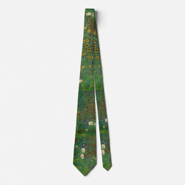Gustav Klimts Flower Garden Art Tie (Front)