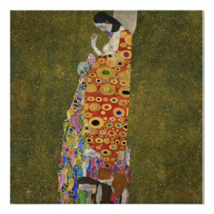 Gustav Klimt's Hope II (1907-1908) famous painting Poster