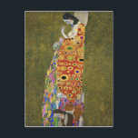 Gustav Klimt's Hope II (1907-1908) Holiday Postcard<br><div class="desc">Hope II (1907-1908) by Gustav Klimt is a striking and symbolic painting that explores themes of birth, death, and hope. This oil-on-canvas work, enhanced with gold and platinum, measures 110.5 cm × 110.5 cm. The central figure is a pregnant woman with closed eyes, bowing her head towards her bare breasts...</div>