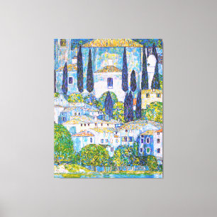 Gustav Klimt's Kirche in Cassone painting Canvas Print