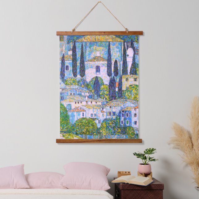 Gustav Klimt's Kirche in Cassone painting   Hanging Tapestry (Bedroom)