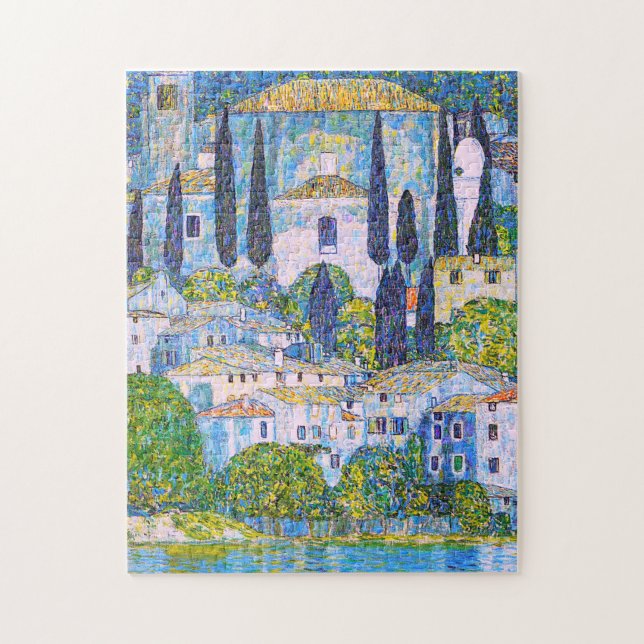 Gustav Klimt's Kirche in Cassone painting Jigsaw Puzzle (Vertical)