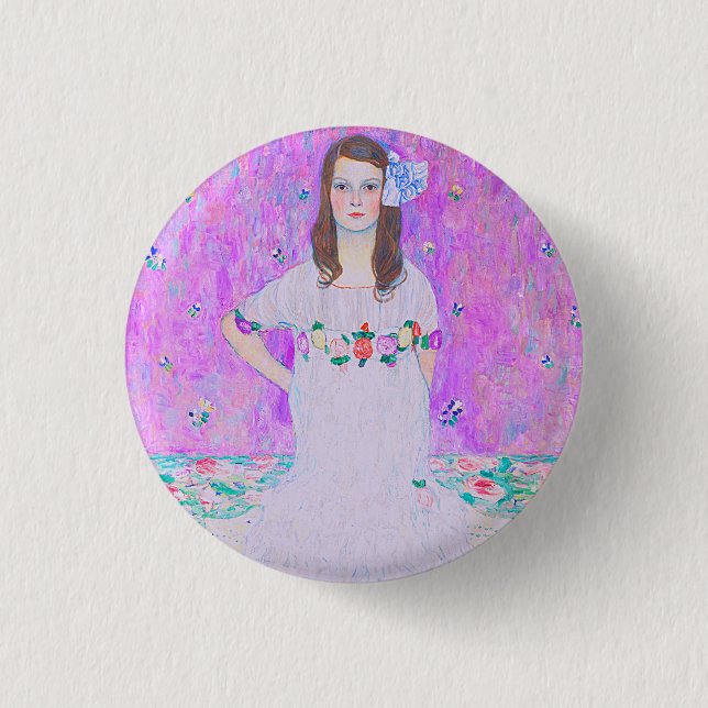 Gustav Klimt's Mäda Primavesi paintng    1 Inch Round Button (Front)