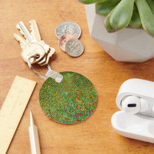 Gustav Klimt's Mohnfeld (1907) famous painting. Keychain