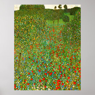 Gustav Klimt's Mohnfeld (1907) famous painting.  Poster