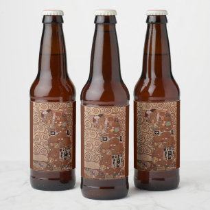 Gustav Klimt's Painting: The Embrace (circa 1909) Beer Bottle Label