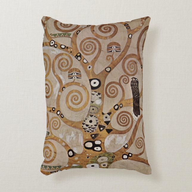 Gustav Klimt's Painting "The Tree of Life"  (1909) Accent Pillow (Front(Vertical))