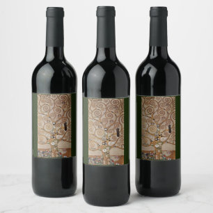 Gustav Klimt's Painting "The Tree of Life"  (1909) Wine Label