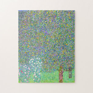 Gustav Klimt's Rosebushes under the Tree painting Jigsaw Puzzle
