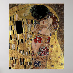Gustav Klimt's The Kiss Detail (circa 1908) Poster