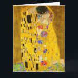 Gustav Klimt's The Kiss famous painting.  Card<br><div class="desc">Gustav Klimt's The Kiss famous painting Greeting Cards.
Famous Gustav Klimt painting.</div>