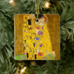 Gustav Klimt's The Kiss famous painting.   Ceramic Ornament<br><div class="desc">Gustav Klimt's The Kiss famous painting. ceramic  Ornament
Famous Gustav Klimt painting.</div>