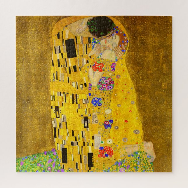 Gustav Klimt's The Kiss famous painting.   Jigsaw Puzzle (Vertical)