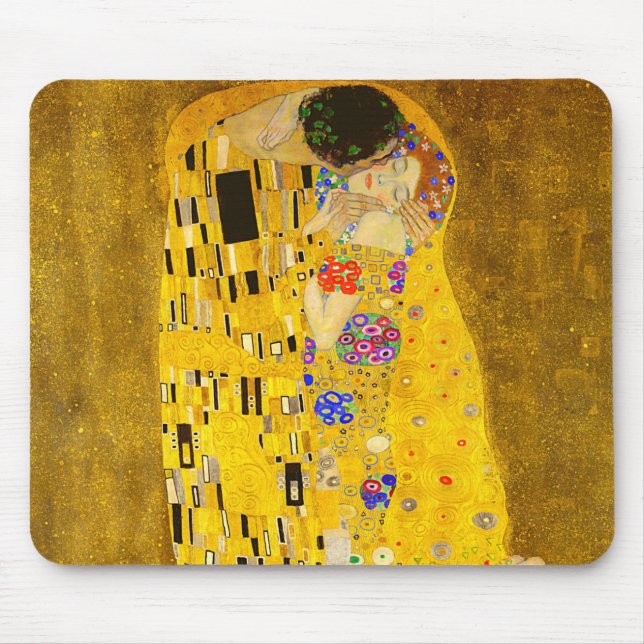 Gustav Klimt's The Kiss famous painting Mouse Pad (Front)
