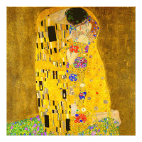 Gustav Klimt's The Kiss famous painting.   