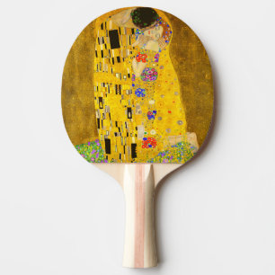 Gustav Klimt's The Kiss famous painting.  Ping Pong Paddle