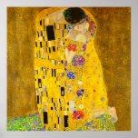 Gustav Klimt's The Kiss famous painting.  Poster<br><div class="desc">Gustav Klimt's The Kiss famous painting. Poster 
Famous Gustav Klimt painting.</div>