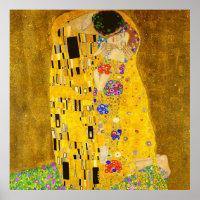Gustav Klimt's The Kiss famous painting.