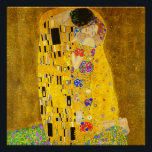 Gustav Klimt's The Kiss famous painting.  Poster<br><div class="desc">Gustav Klimt's The Kiss famous painting. Poster
Famous Gustav Klimt painting.</div>