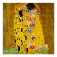 Gustav Klimt's The Kiss famous painting.