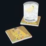 Gustav Klimt's The Kiss famous painting Stone Coaster<br><div class="desc">Gustav Klimt's The Kiss famous painting Stone Coaster
Famous Gustav Klimt painting.</div>