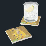 Gustav Klimt's The Kiss famous painting Stone Coaster<br><div class="desc">Gustav Klimt's The Kiss famous painting Stone Coaster
Famous Gustav Klimt painting.</div>