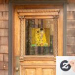 Gustav Klimt's The Kiss famous painting.  Window Cling<br><div class="desc">Gustav Klimt's The Kiss famous painting. Window Cling.
Famous Gustav Klimt painting.</div>