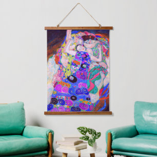 Gustav Klimt's The Virgin (1913) famous painting. Hanging Tapestry