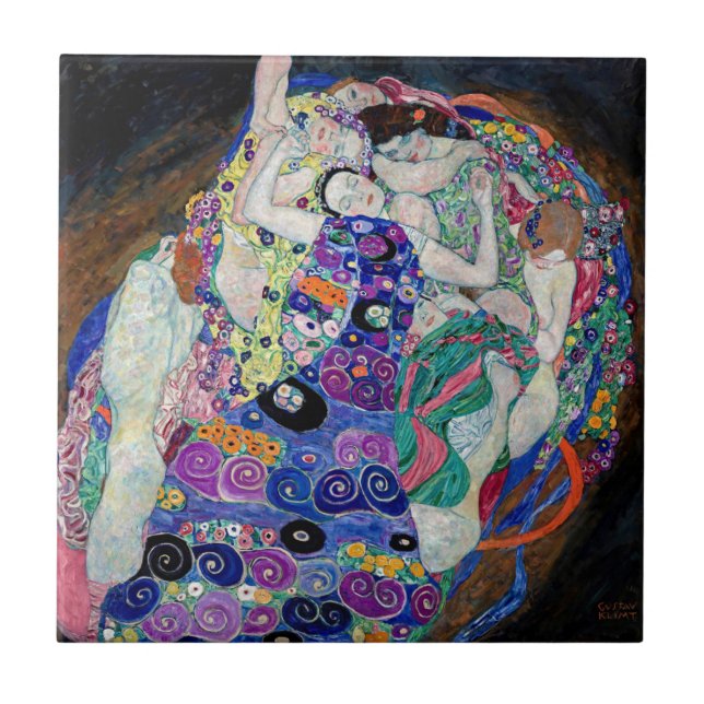 Gustav Klimt's The Virgin - Timeless Elegance on Tile (Front)