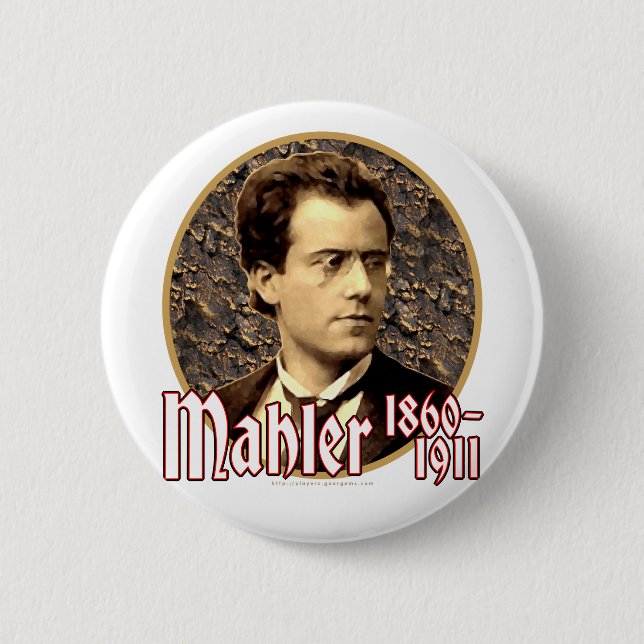 Gustav Mahler 2 Inch Round Button (Front)