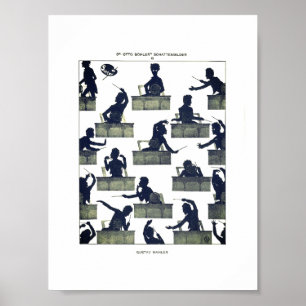 Gustav Mahler Silhouette by Otto Böhler Poster