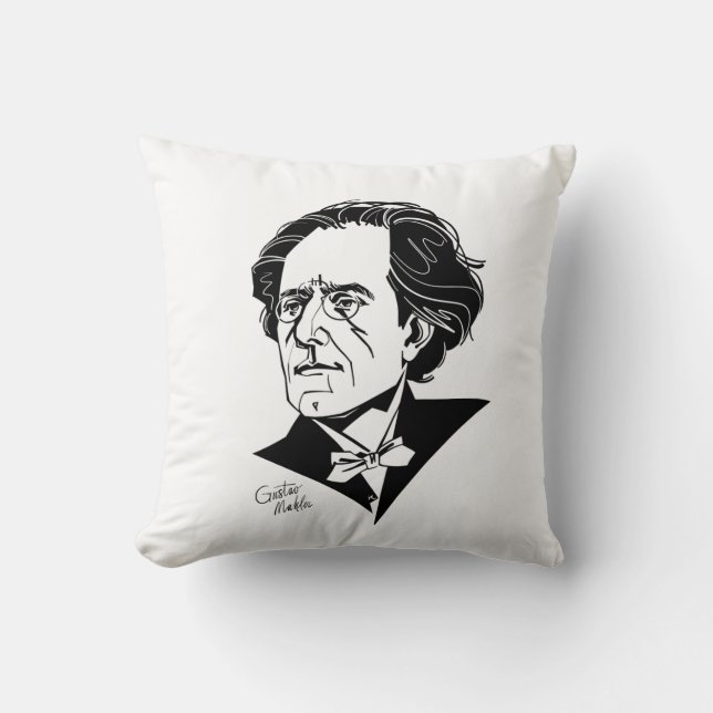 Gustav Mahler Throw Pillow (Front)