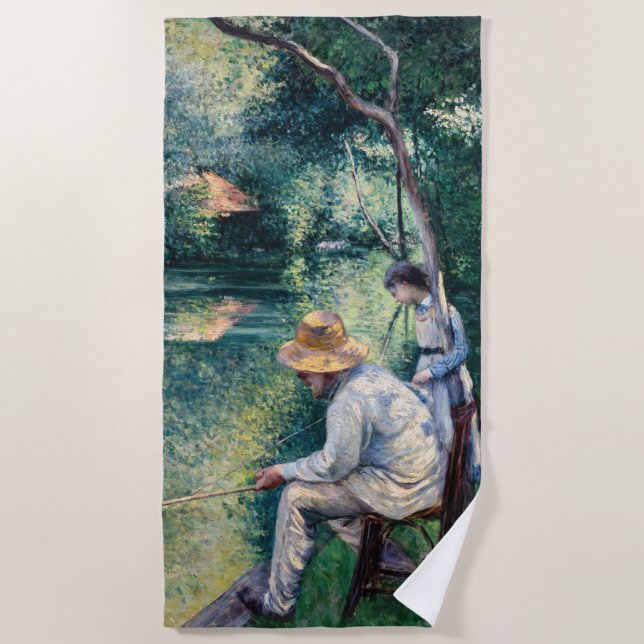 Gustave Caillebotte - Angling Beach Towel (Front)